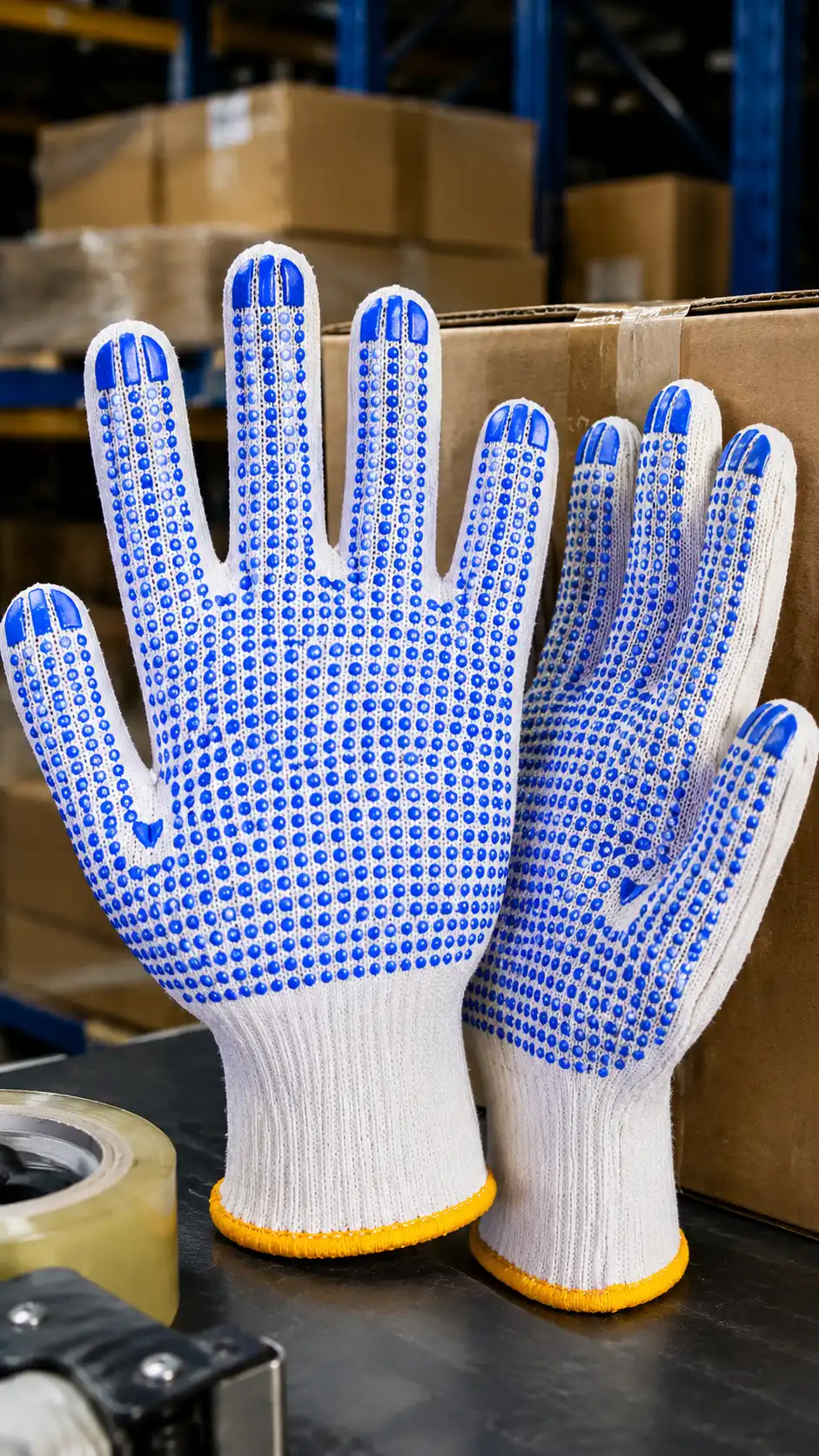 COTTON PVC DOTTED GLOVES